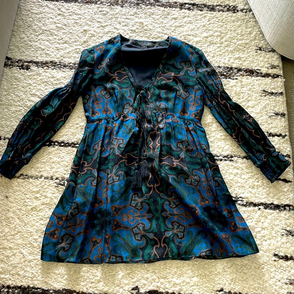 Rachel Zoe size 2 navy printed dress